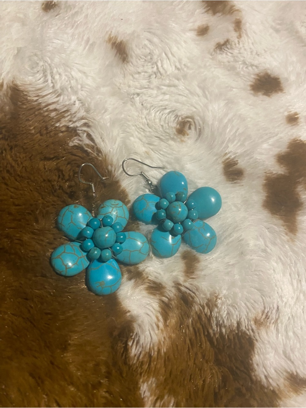 Turquoise Floral Drop Earrings - Women Jewelry